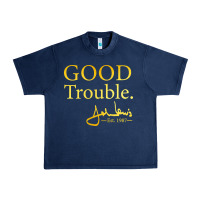 Navy good trouble john lewis signature Urban Heavy Tee - linhVisuals