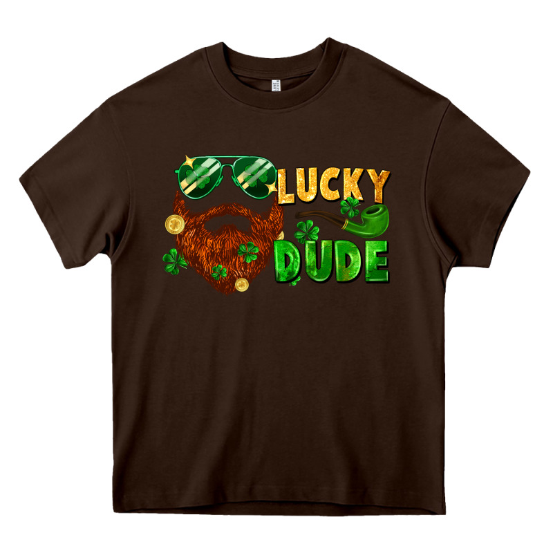 Lucky Dude Saint Patricks Bearded Man Heavy Core Tee by FaDigitalArtStudio | Teevron