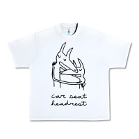 White Car Seat Headrest Urban Heavy Tee - linhVisuals