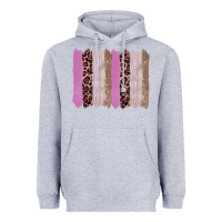 Heather Grey pink glitter leopard brushstroke background Heavyweight Hoodie - RanaPortraitStore