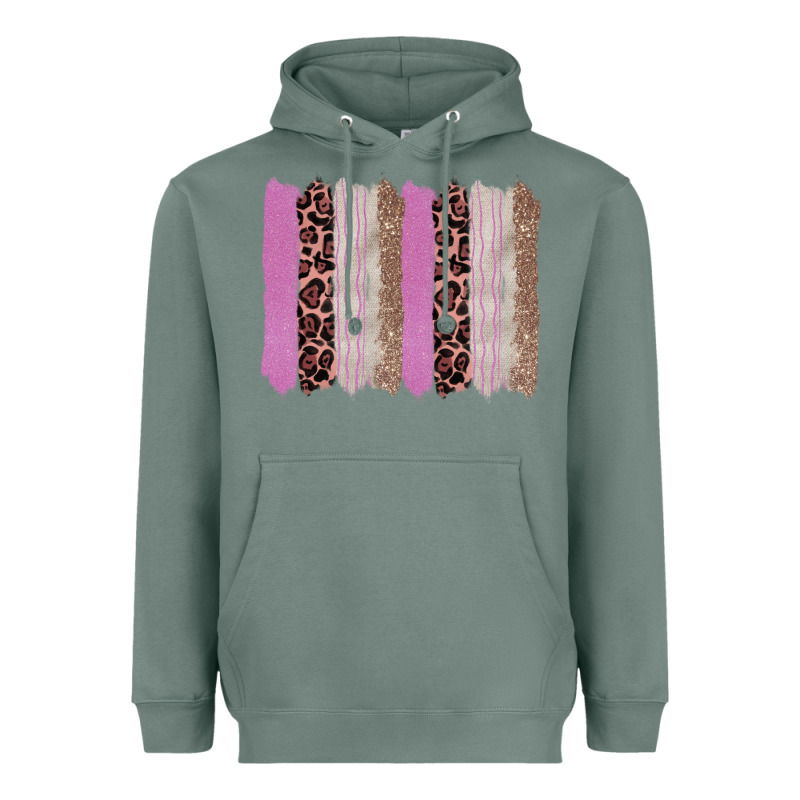 Pink Glitter Leopard Brushstroke Background Heavyweight Hoodie by RanaPortraitStore | Teevron