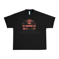 Black florida man state funny meme vintage palm trees and sunset retro sun Urban Heavy Tee - linhVisuals