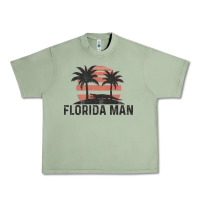 Oil Green florida man state funny meme vintage palm trees and sunset retro sun Urban Heavy Tee - linhVisuals