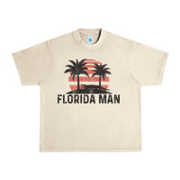 Sandshell florida man state funny meme vintage palm trees and sunset retro sun Urban Heavy Tee - linhVisuals