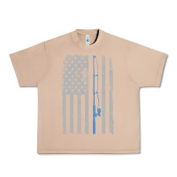 Burro fishing american flag vintage fishing rod patriotic 4ht of july gift f Urban Heavy Tee - linhVisuals