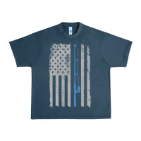 Midnight Navy fishing american flag vintage fishing rod patriotic 4ht of july gift f Urban Heavy Tee - linhVisuals