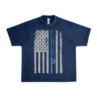 Navy fishing american flag vintage fishing rod patriotic 4ht of july gift f Urban Heavy Tee - linhVisuals