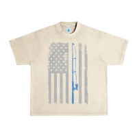 Sandshell fishing american flag vintage fishing rod patriotic 4ht of july gift f Urban Heavy Tee - linhVisuals