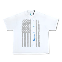 White fishing american flag vintage fishing rod patriotic 4ht of july gift f Urban Heavy Tee - linhVisuals