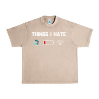 French Oak funny things i hate low battery and wifi connection Urban Heavy Tee - linhVisuals