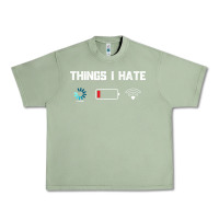Oil Green funny things i hate low battery and wifi connection Urban Heavy Tee - linhVisuals