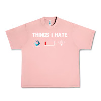 Salmon funny things i hate low battery and wifi connection Urban Heavy Tee - linhVisuals