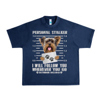 Navy funny yorkie personal stalker yorkshire terrier  dog i will follow you Urban Heavy Tee - linhVisuals
