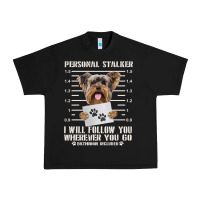 Black funny yorkie personal stalker yorkshire terrier  dog i will follow you Urban Heavy Tee - linhVisuals