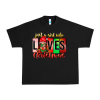 Black just a girl who loves christmas Urban Heavy Tee - CowhideDigitalArt