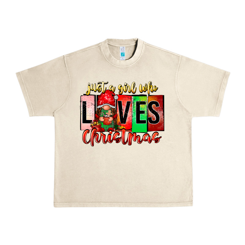 Just A Girl Who Loves Christmas Urban Heavy Tee by CowhideDigitalArt | Teevron