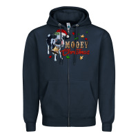 Navy mooey christmas Zipper Hoodie - RanaPortraitStore