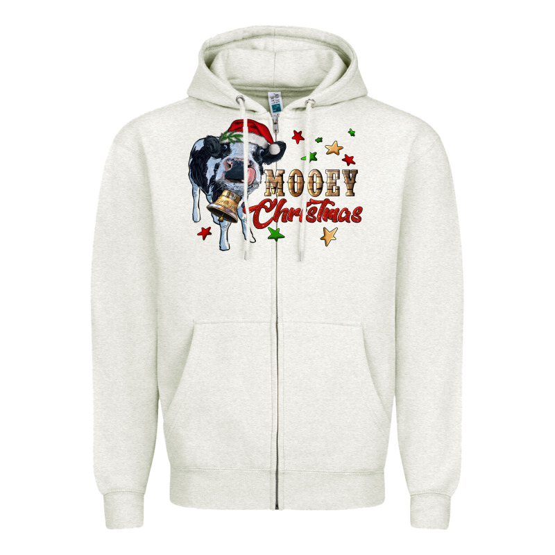 Mooey Christmas Zipper Hoodie by RanaPortraitStore | Teevron