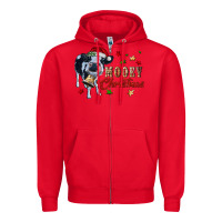 Red mooey christmas Zipper Hoodie - RanaPortraitStore