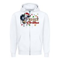 White mooey christmas Zipper Hoodie - RanaPortraitStore