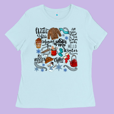 Winter Festive Essentials Ladies Tee Designed By Cowhidedigitalart