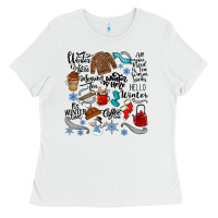 White winter festive essentials Ladies Tee - CowhideDigitalArt