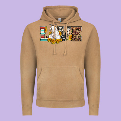 Love Goats Serape Cowhide Leopard Goat Family Vintage Hoodie Designed By Artiststas