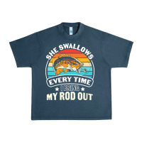 Midnight Navy she swallows every time i bring my rod t  shirt she swallows every tim Urban Heavy Tee - linhVisuals