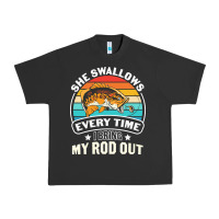 Pigment Black she swallows every time i bring my rod t  shirt she swallows every tim Urban Heavy Tee - linhVisuals