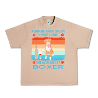 Burro boxer t  shirt a woman cannot survive on wine alone she also needs box Urban Heavy Tee - linhVisuals