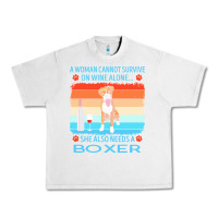 Lunar Rock boxer t  shirt a woman cannot survive on wine alone she also needs box Urban Heavy Tee - linhVisuals