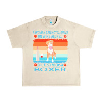 Sandshell boxer t  shirt a woman cannot survive on wine alone she also needs box Urban Heavy Tee - linhVisuals
