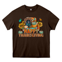 Chocolate Brown happy thanksgiving with truck bbs Heavy Core Tee - BundleAndBundleShop