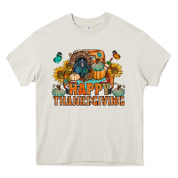 Cream happy thanksgiving with truck bbs Heavy Core Tee - BundleAndBundleShop