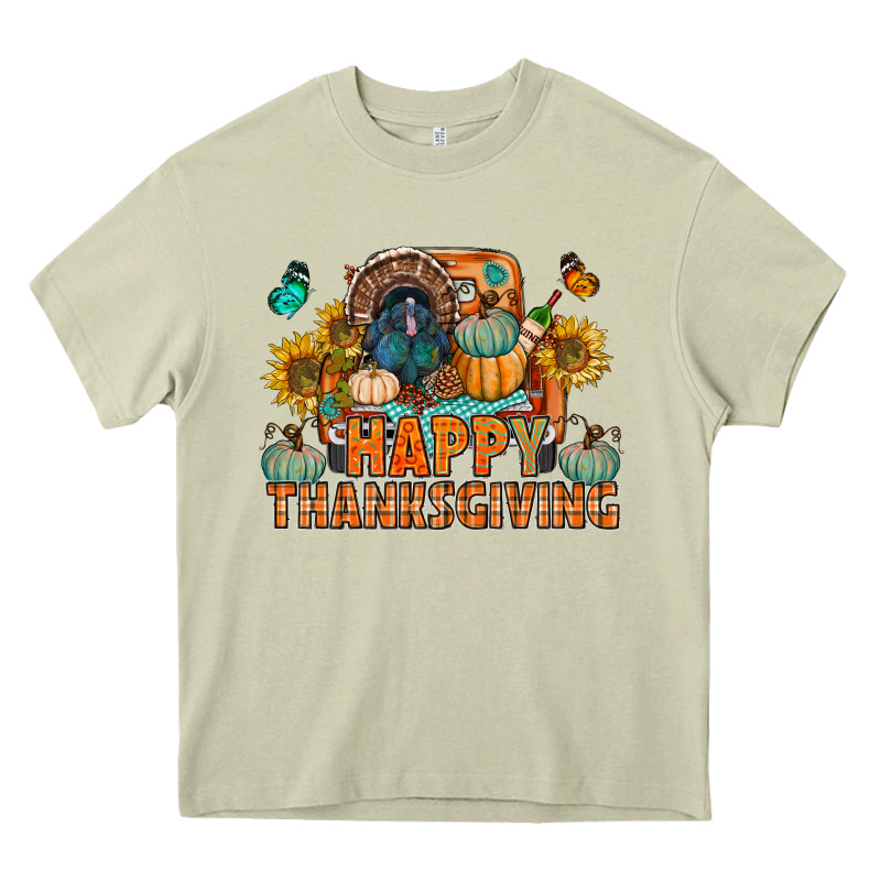 Happy Thanksgiving With Truck Bbs Heavy Core Tee by BundleAndBundleShop | Teevron