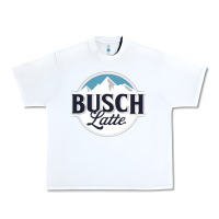White BUSCH LATTE COOL Urban Heavy Tee - linhVisuals