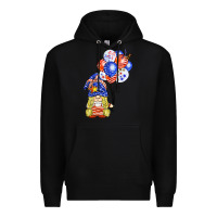 Black patriotic gnome balloon Premium Hoodie - BarkalooDesign