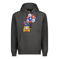 Charcoal Heather patriotic gnome balloon Premium Hoodie - BarkalooDesign