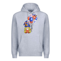 Heather Grey patriotic gnome balloon Premium Hoodie - BarkalooDesign