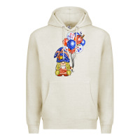 Oatmeal Heather patriotic gnome balloon Premium Hoodie - BarkalooDesign