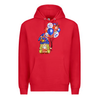 Red patriotic gnome balloon Premium Hoodie - BarkalooDesign