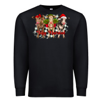Black feliz navidad heifers front view Premium Sweatshirt - RanaPortraitStore