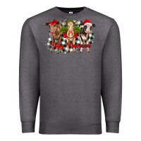 Charcoal Heather feliz navidad heifers front view Premium Sweatshirt - RanaPortraitStore