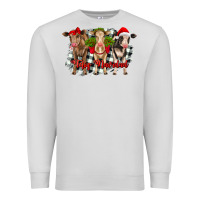Dove Grey feliz navidad heifers front view Premium Sweatshirt - RanaPortraitStore