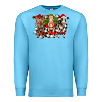Ocean Blue feliz navidad heifers front view Premium Sweatshirt - RanaPortraitStore