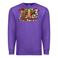 Purple feliz navidad heifers front view Premium Sweatshirt - RanaPortraitStore