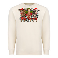 Sandshell feliz navidad heifers front view Premium Sweatshirt - RanaPortraitStore