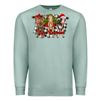 Seafoam feliz navidad heifers front view Premium Sweatshirt - RanaPortraitStore