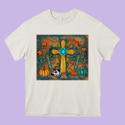 Fall Cross Tumbler Heavy Core Tee Designed By Ranaportraitstore