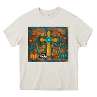 Cream fall cross tumbler Heavy Core Tee - RanaPortraitStore